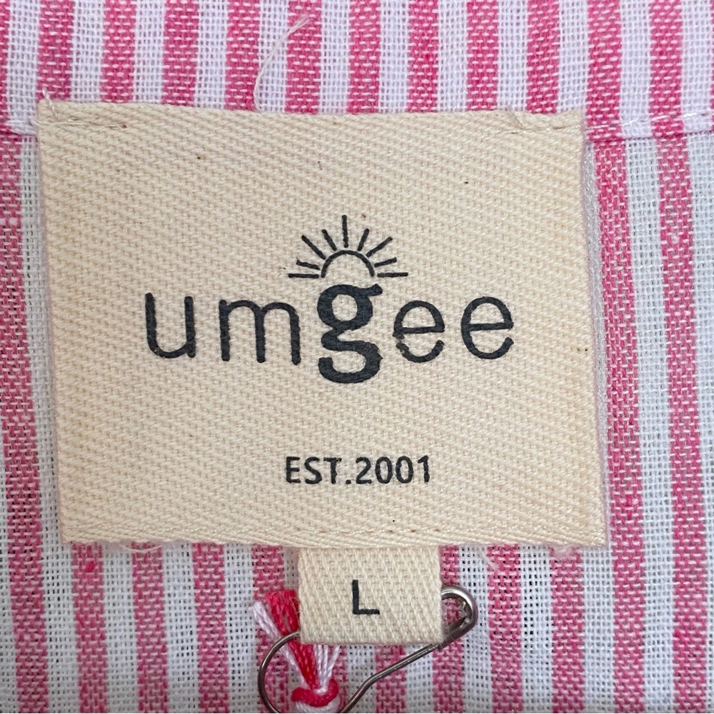 Umgee Pink White Stripe Sleeveless Tribal Aztec Print Mini Dress Size Large NWT - Picture 6 of 8
